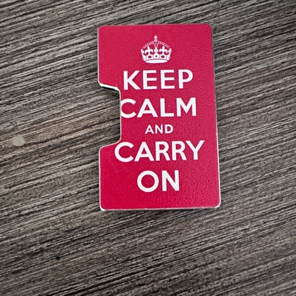 Red and White Keep Calm Minimalist Wallet